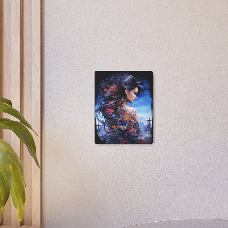 Metal Art — Ethereal Asian Fantasy Woman Wall Decor (Koi & Dragon Tattoo) - The Art Hub