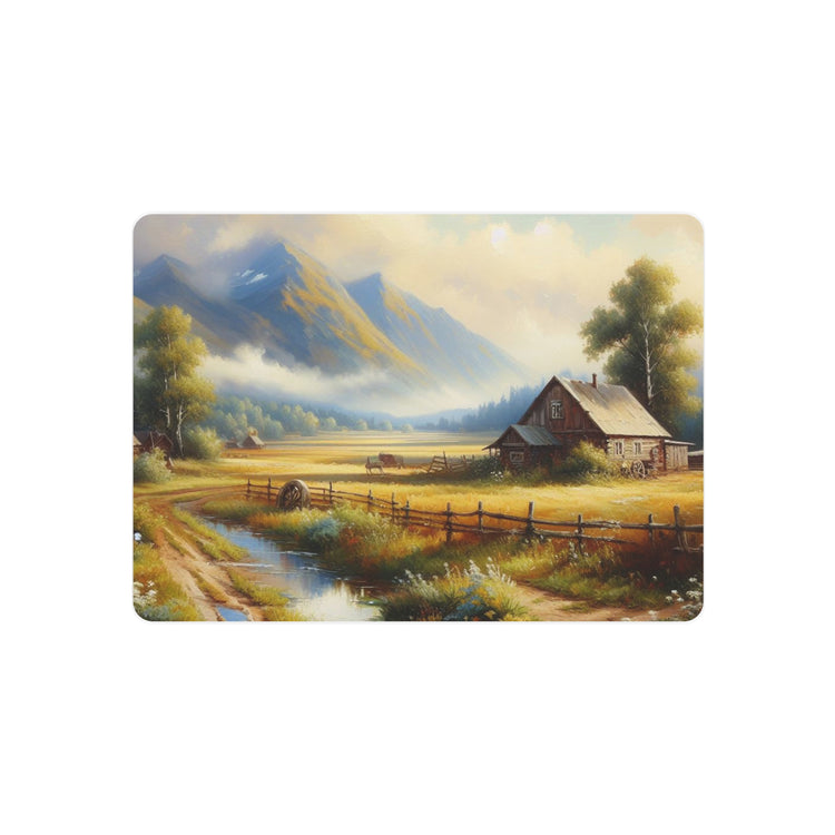 Metal Art Rustic Mountain Farm Scene Metal Art Wall Decor - The Art Hub