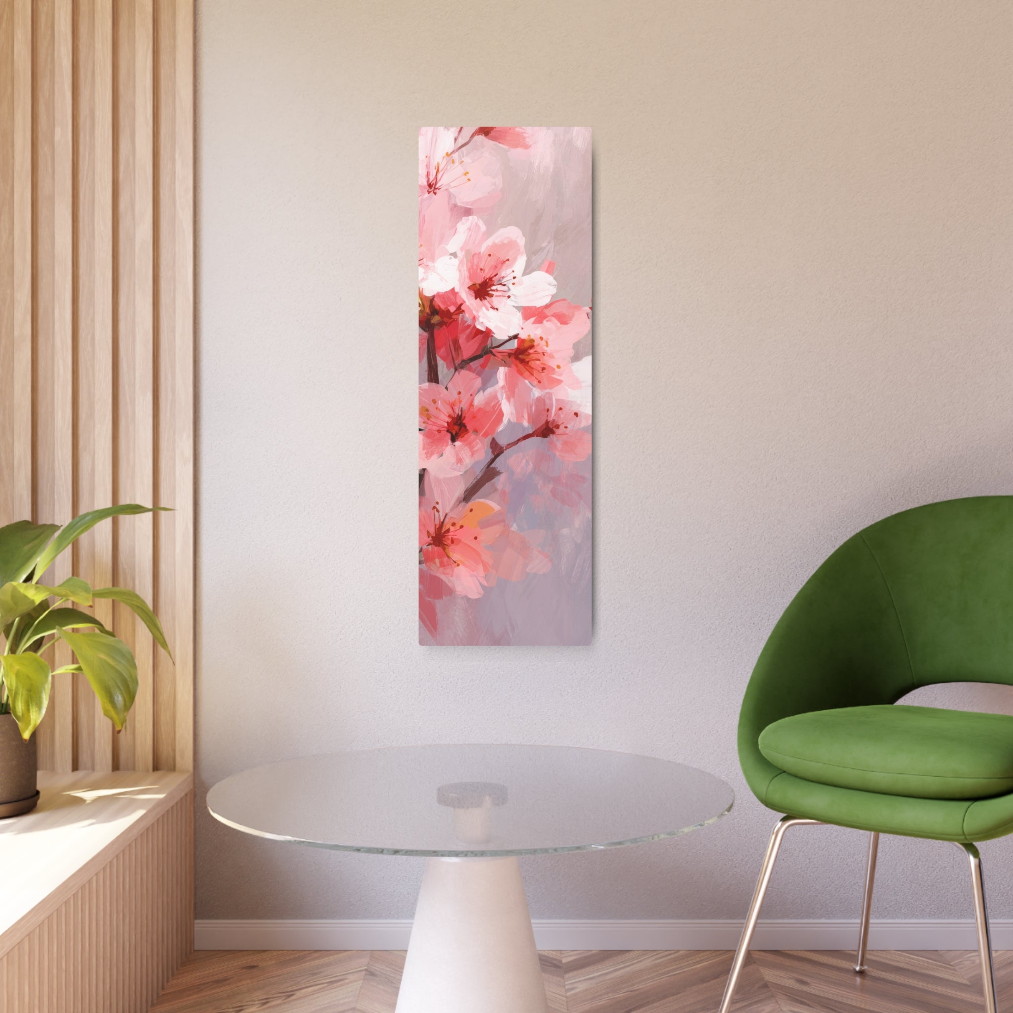 Cherry Blossom Metal Art Sign — Pink Floral Wall Décor