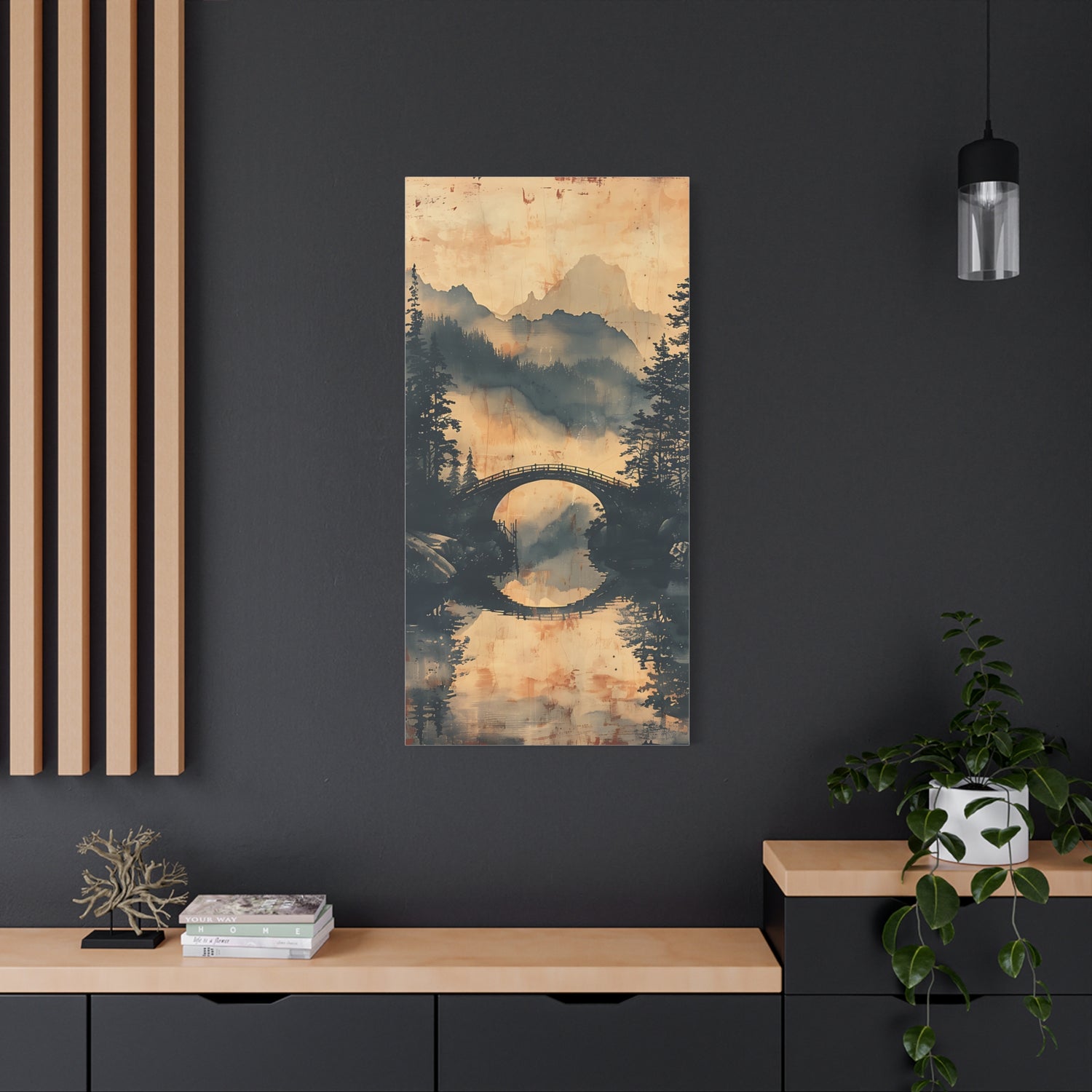 Chinese Landscape Painting Art — Misty Forest Landscape Matte Stretched Print - The Art Hub