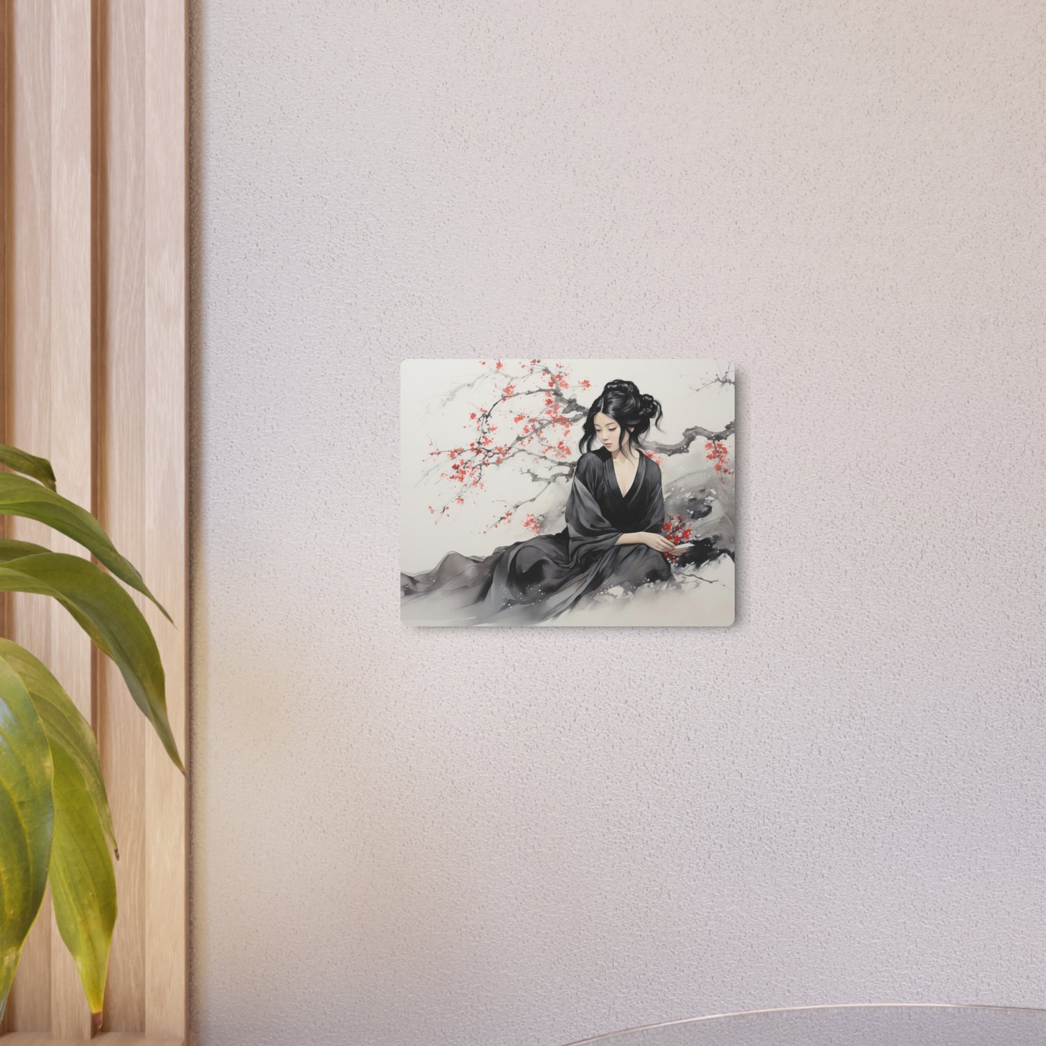 Metal Art Geisha with Cherry Blossoms Wall Art - The Art Hub
