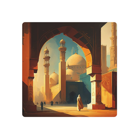 Metal Art Golden Mosque Landscape Wall Decor - The Art Hub