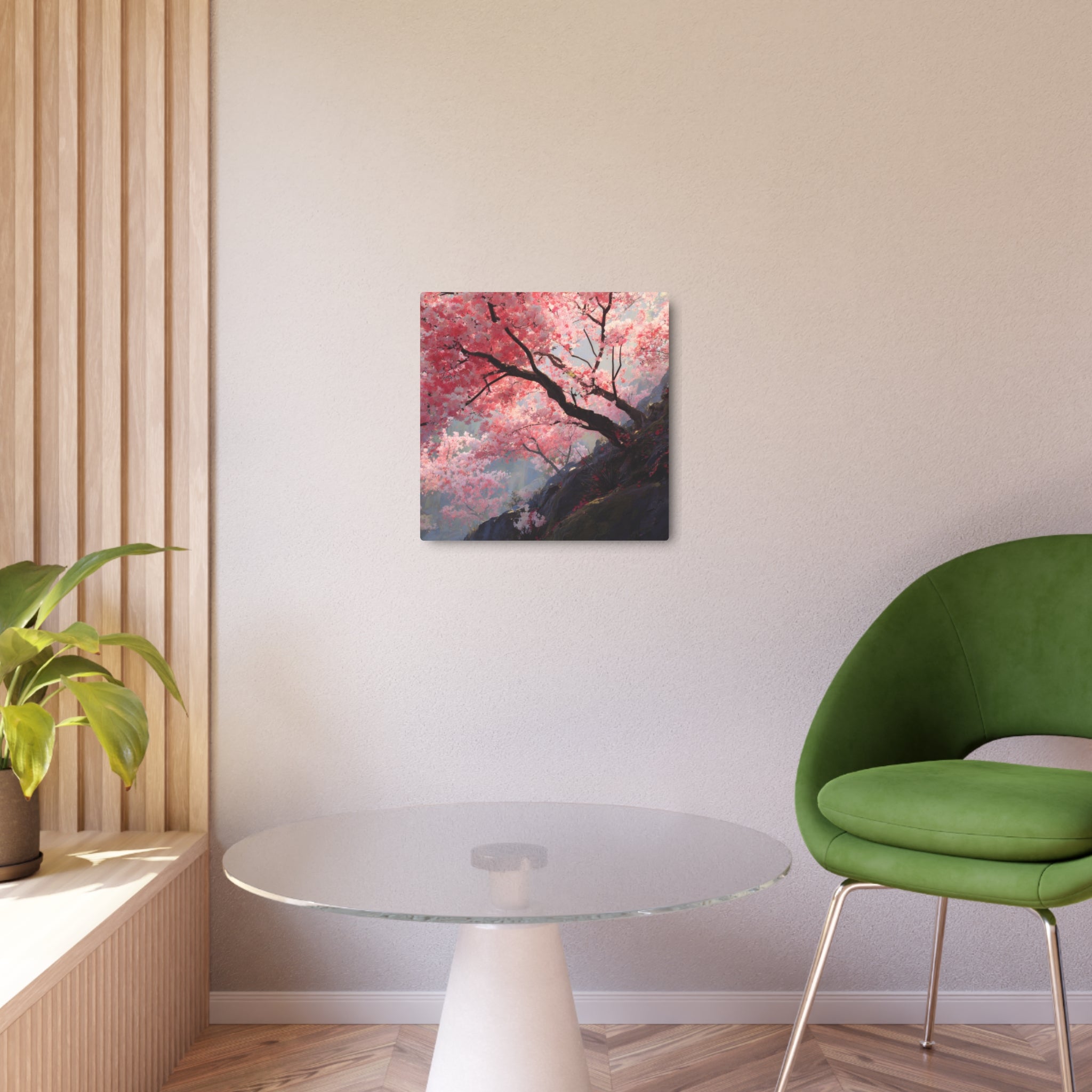 Cherry Blossom Metal Art Sign — Japanese Sakura Wall Décor