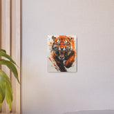 Roaring Tiger Metal Art Sign Vibrant Orange Wildlife Wall Decor - The Art Hub