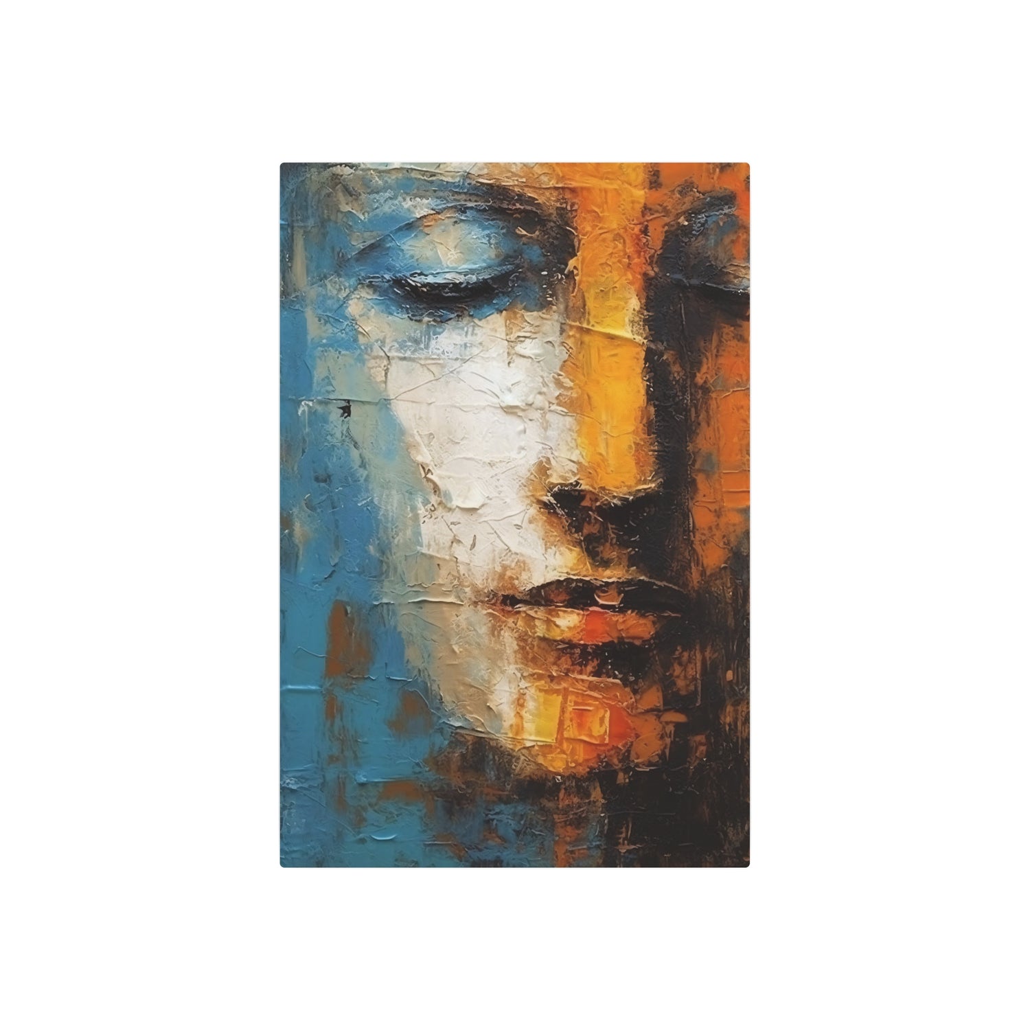 Abstract Face Metal Art Modern Textured Wall Decor - The Art Hub