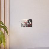 Metal Art Elegant Geisha Landscape with Red Maple Blossoms - The Art Hub