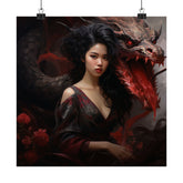 Dragon Empress Matte Poster — Dark Fantasy Portrait Wall Art - The Art Hub