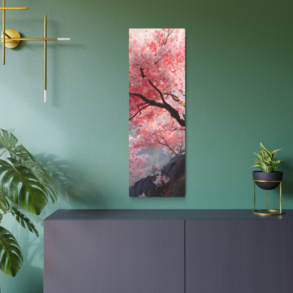 Cherry Blossom Metal Art Sign — Japanese Sakura Wall Décor