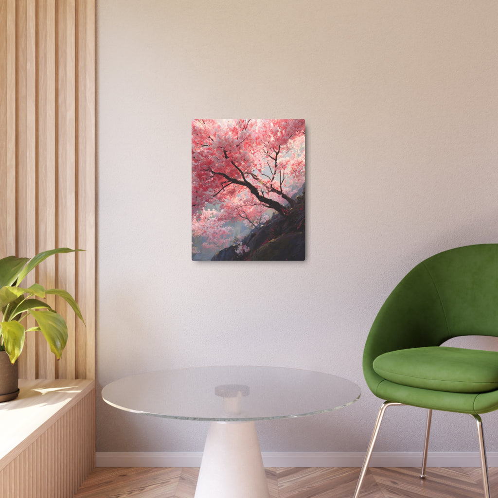 Cherry Blossom Metal Art Sign — Japanese Sakura Wall Décor