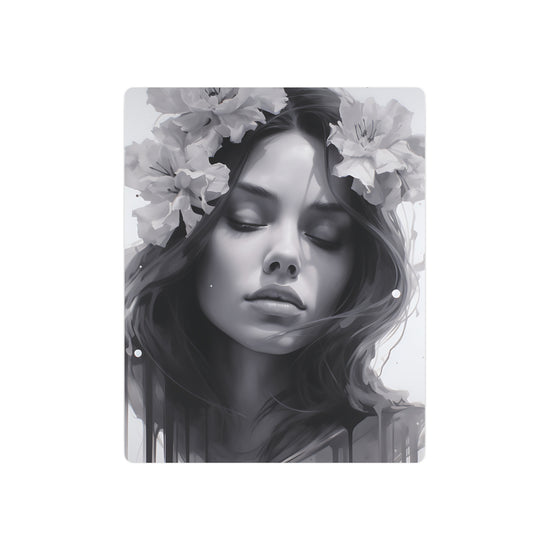 Metal Art — Beautiful Girl Floral Portrait Wall Decor - The Art Hub