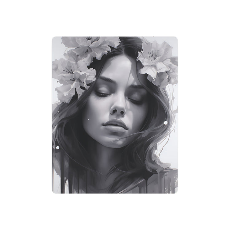 Metal Art — Beautiful Girl Floral Portrait Wall Decor - The Art Hub