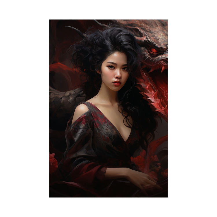 Dragon Empress Matte Poster — Dark Fantasy Portrait Wall Art - The Art Hub
