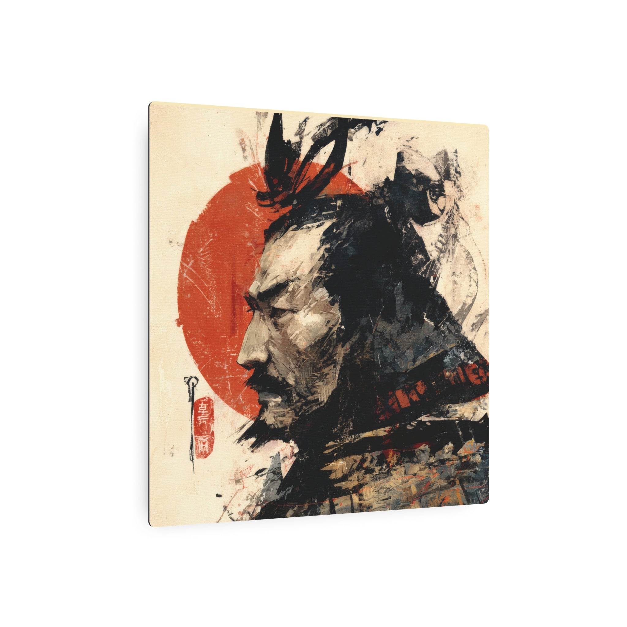 Samurai Metal Art Sign — Japanese Warrior Wall Decor