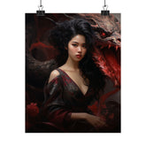 Dragon Empress Matte Poster — Dark Fantasy Portrait Wall Art - The Art Hub