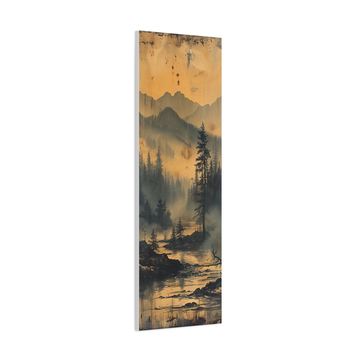 Mountain Mist Landscape Canvas Art— Rustic Pine Forest Wall Art - The Art Hub