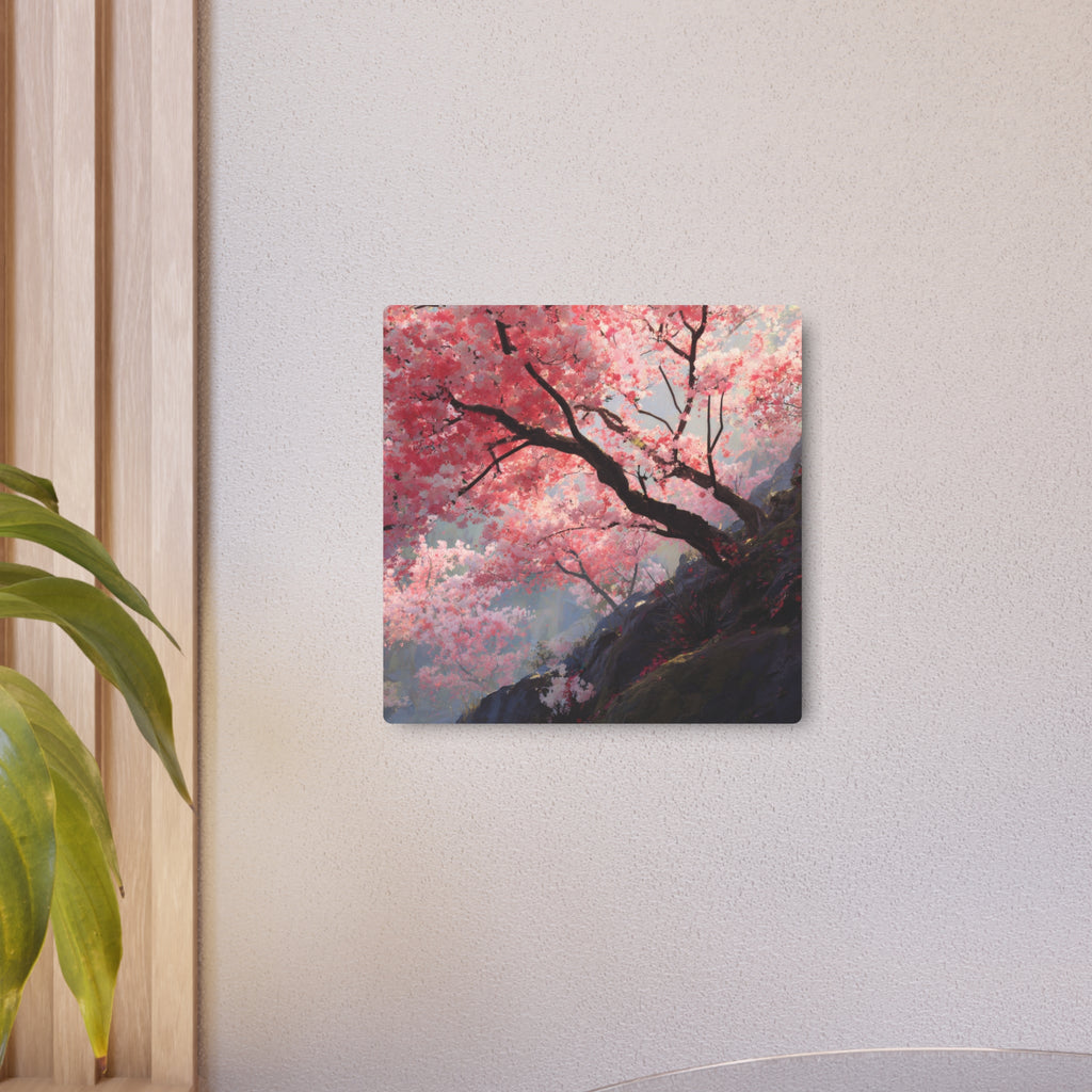 Cherry Blossom Metal Art Sign — Japanese Sakura Wall Décor