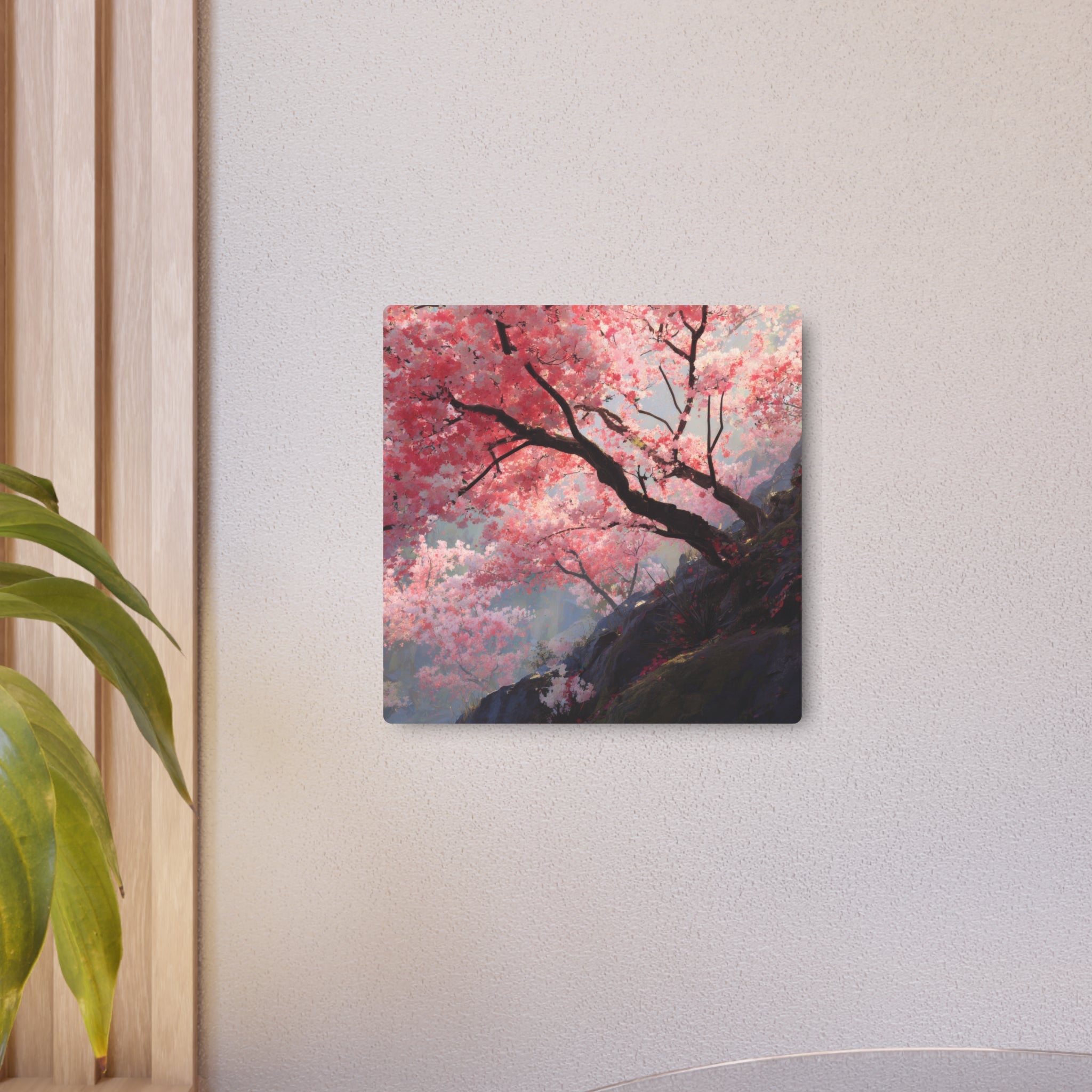 Cherry Blossom Metal Art Sign — Japanese Sakura Wall Décor