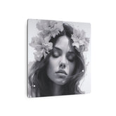 Metal Art — Beautiful Girl Floral Portrait Wall Decor - The Art Hub