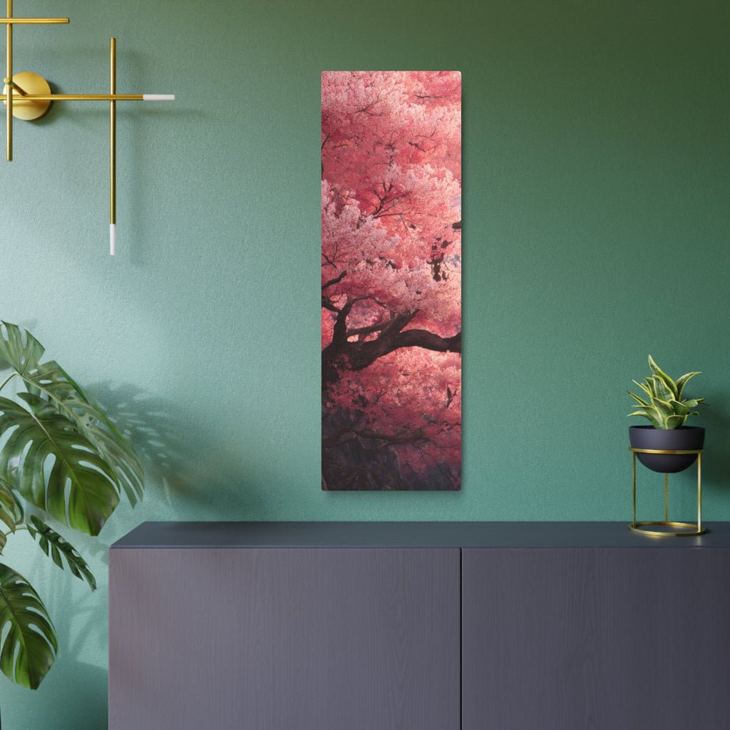 Cherry Blossom Metal Art Sign — Pink Sakura Wall Decor