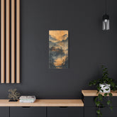 Golden Mist Mountain Landscape Canvas — Asian Pagoda Wall Art - The Art Hub