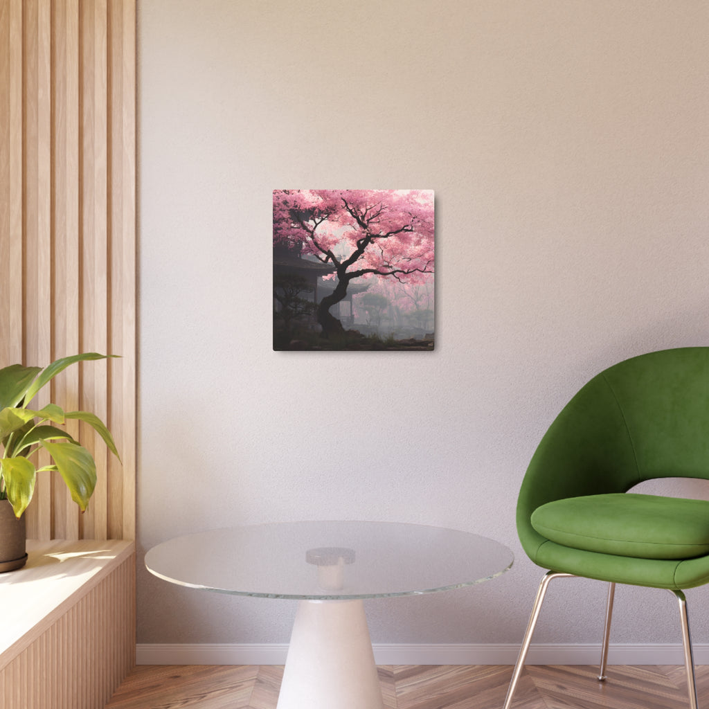 Cherry Blossom Metal Art Sign — Japanese Sakura Wall Decor
