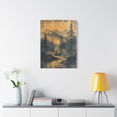 Mountain Mist Landscape Canvas Art— Rustic Pine Forest Wall Art - The Art Hub
