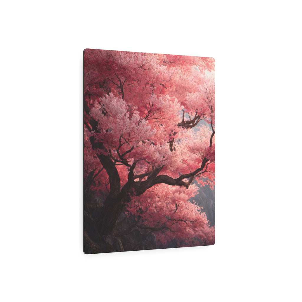 Cherry Blossom Metal Art Sign — Pink Sakura Wall Decor