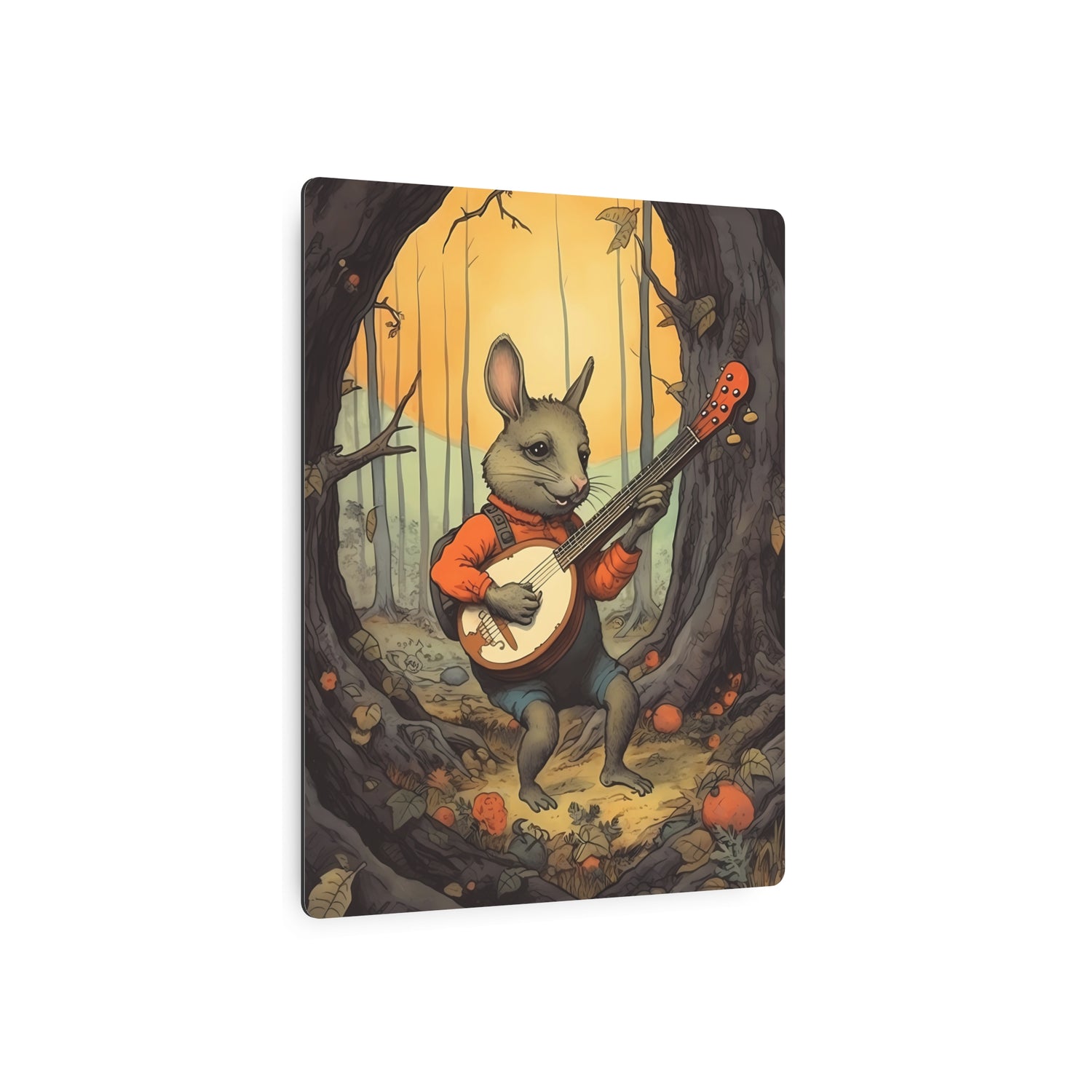 Metal Art — Whimsical Rabbit Banjo Wall Art - The Art Hub