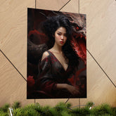 Dragon Empress Matte Poster — Dark Fantasy Portrait Wall Art - The Art Hub