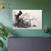 Metal Art Asian-Inspired Geisha with Cherry Blossoms Wall Art - The Art Hub