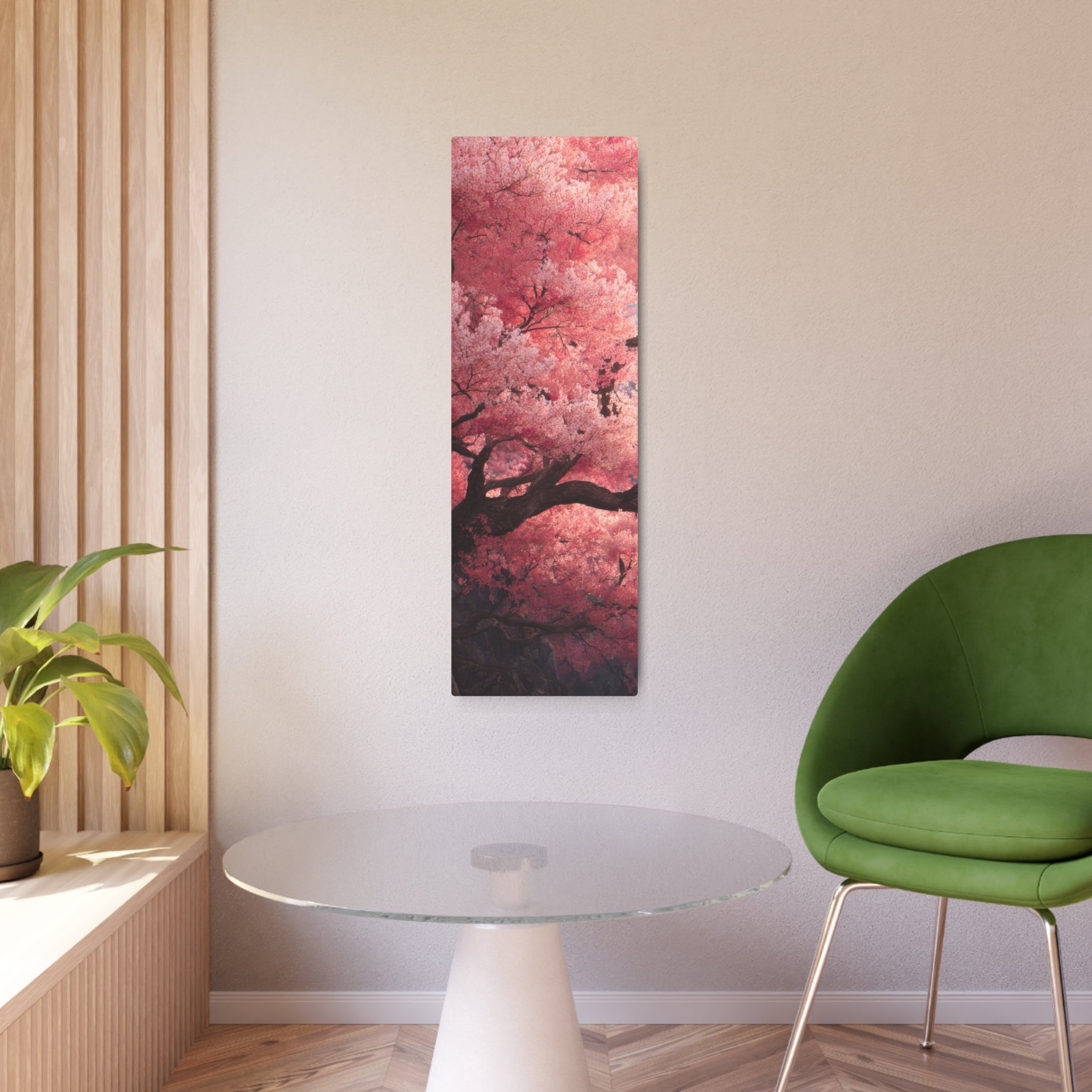 Cherry Blossom Metal Art Sign — Pink Sakura Wall Decor