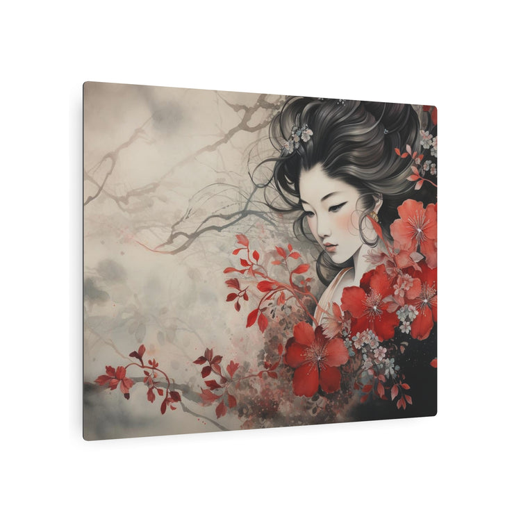Oriental Geisha Metal Art Floral Japanese Wall Decor - The Art Hub