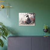 Metal Art Ink Wash Geisha Scene Wall Decor - The Art Hub