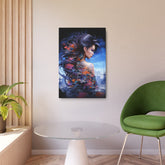 Metal Art — Ethereal Asian Fantasy Woman Wall Decor (Koi & Dragon Tattoo) - The Art Hub