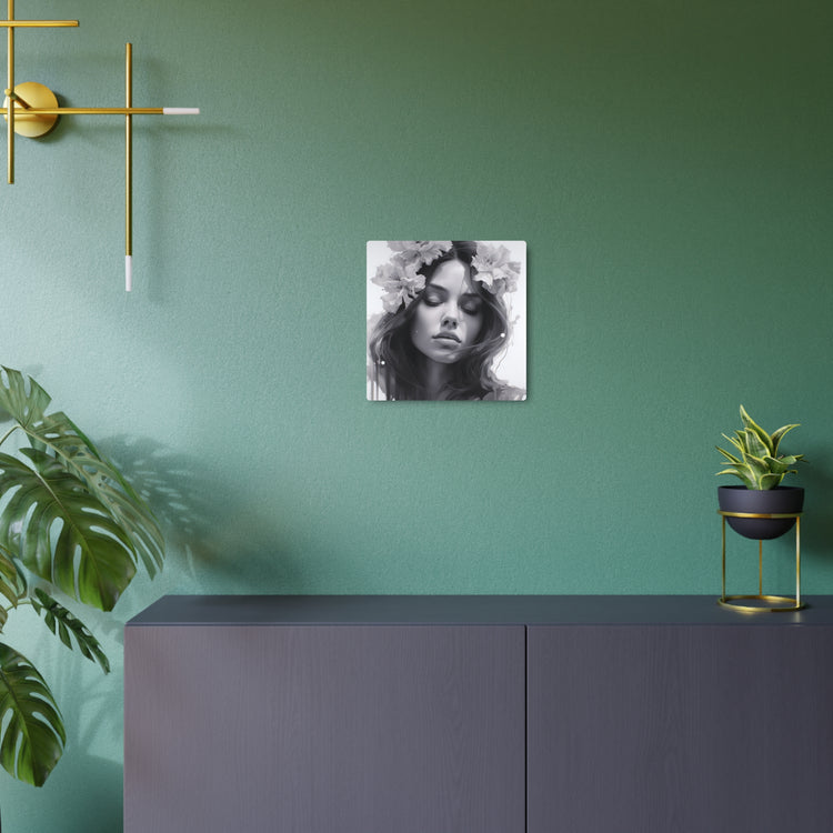 Metal Art — Beautiful Girl Floral Portrait Wall Decor - The Art Hub