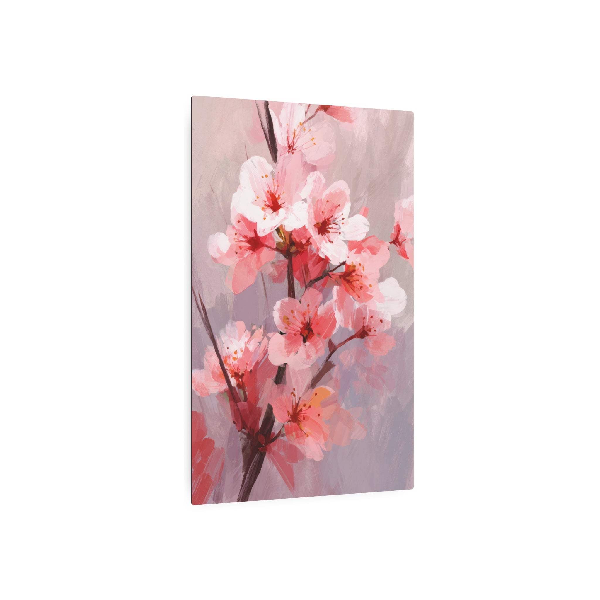 Cherry Blossom Metal Art Sign — Pink Floral Wall Décor