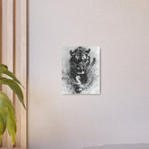 Tiger Metal Art — Dramatic Black & White Running Tiger Wall Decor - The Art Hub
