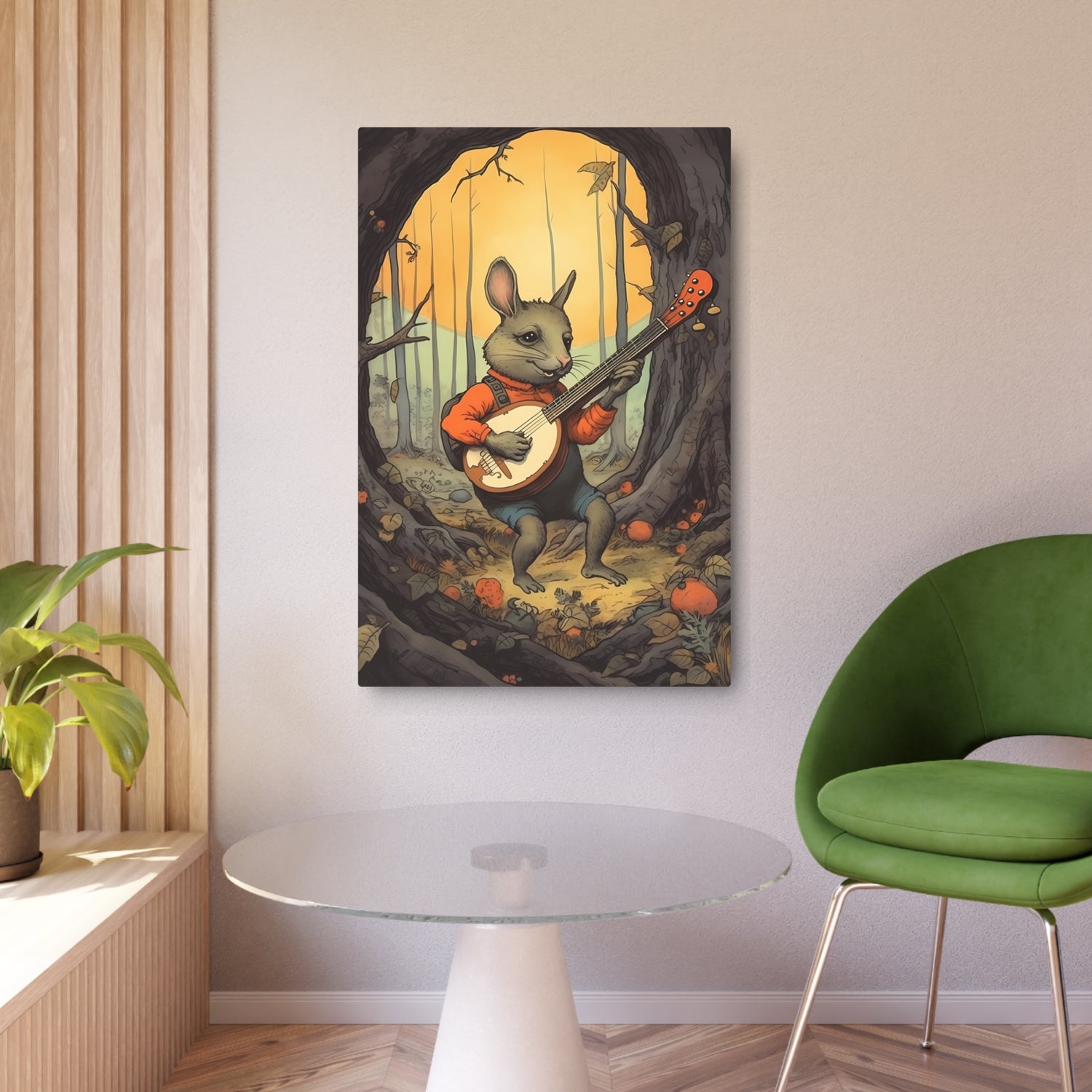 Metal Art — Whimsical Rabbit Banjo Wall Art - The Art Hub