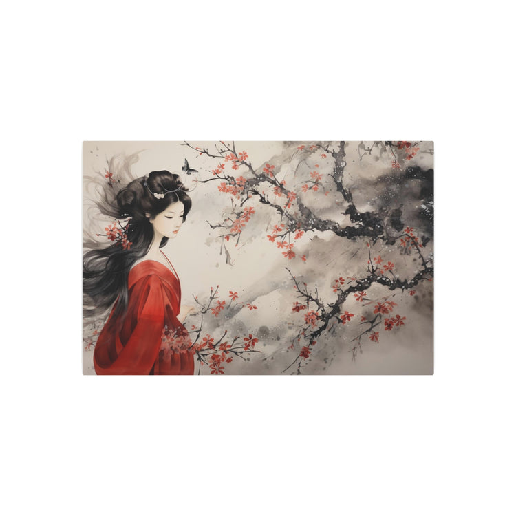 Geisha Cherry Blossom Metal Art Japanese-Inspired Wall Decor - The Art Hub