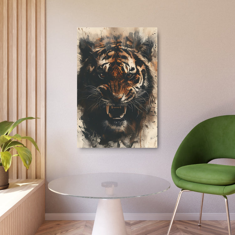 Roaring Tiger Metal Art Sign Fierce Wall Decor for Home, Office & Man Cave - The Art Hub