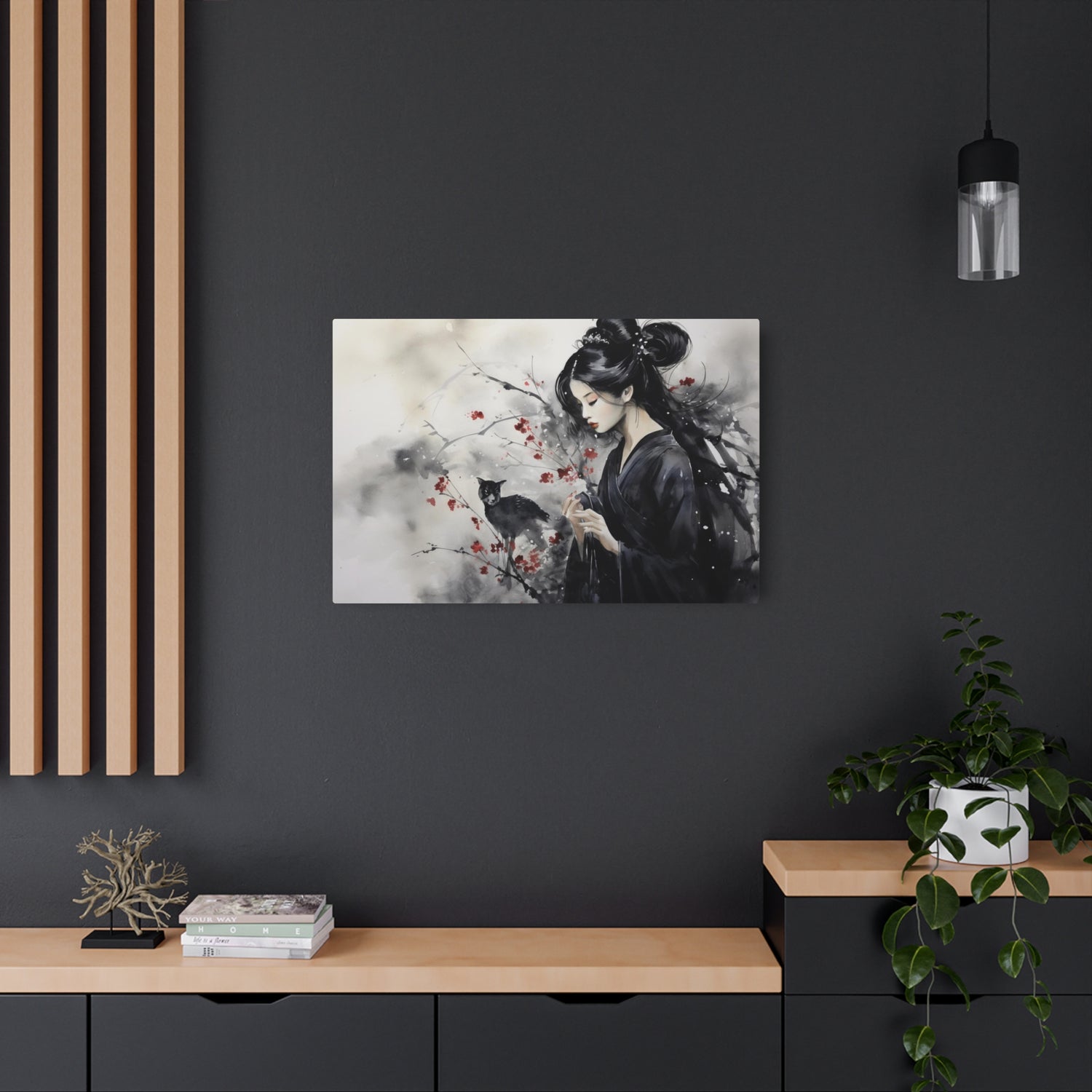 Metal Art Elegant Geisha & Cat Wall Decor - The Art Hub