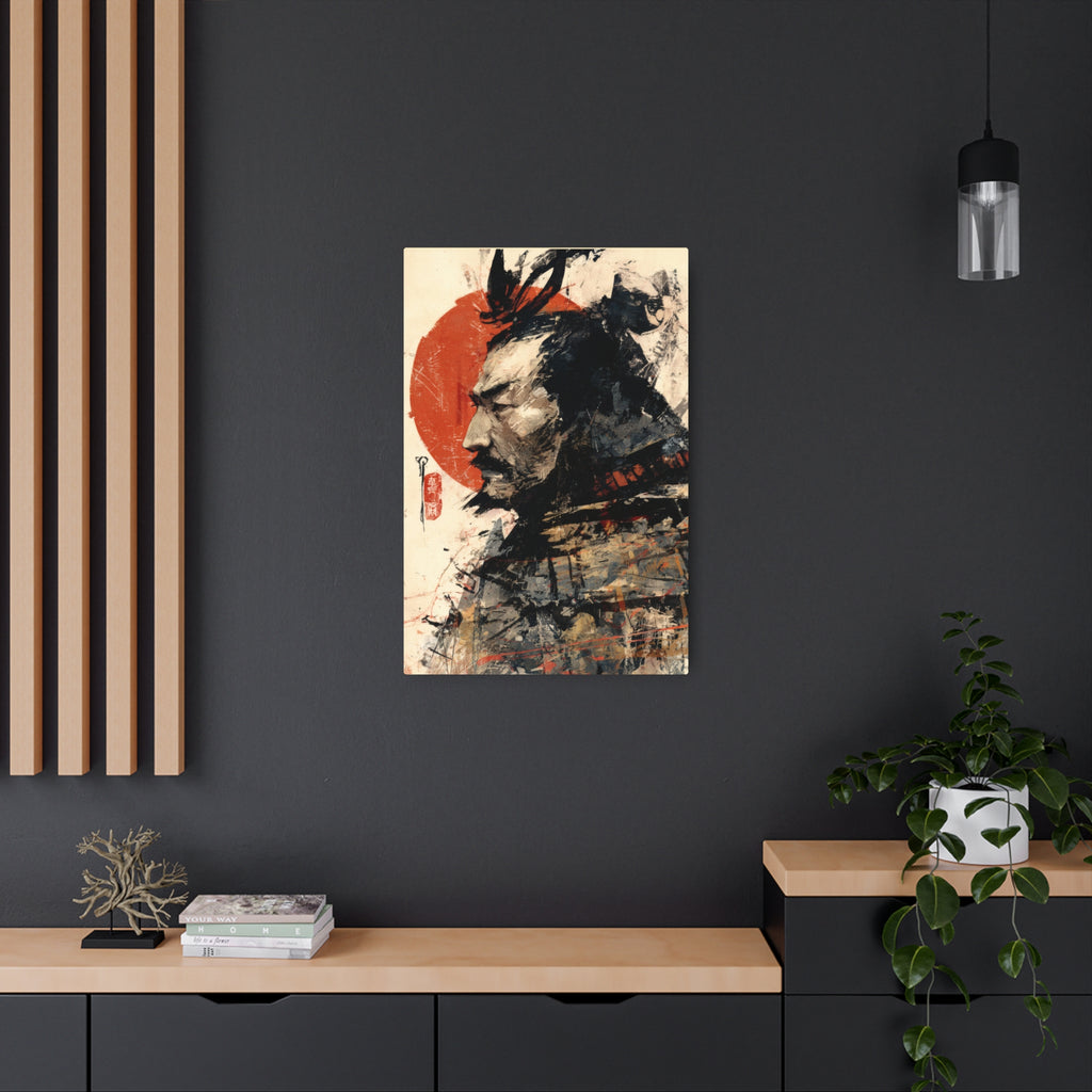 Samurai Metal Art Sign — Japanese Warrior Wall Decor