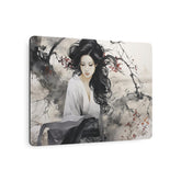 Asian Ink Painting Metal Art Serene Geisha Wall Decor - The Art Hub