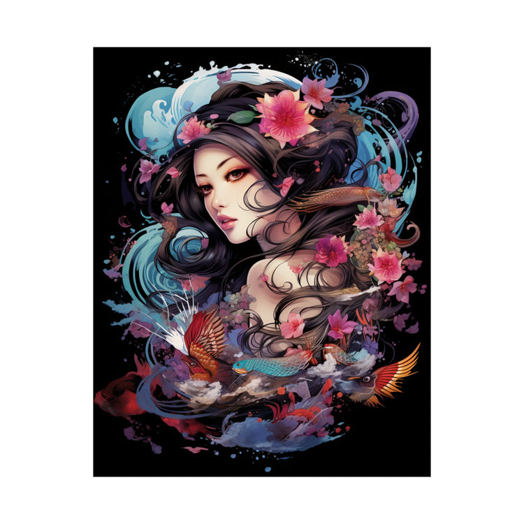 Matte Vertical Poster — Ethereal Floral Woman Art Print - The Art Hub