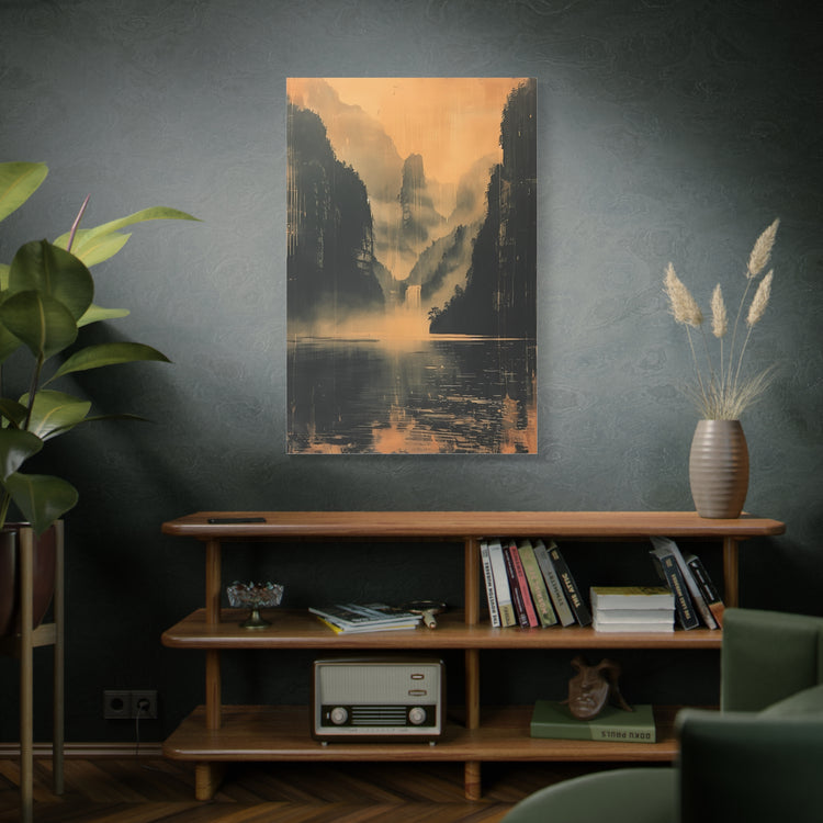 Chinese Landscape Art - Moody Mountain Lake Landscape Art - The Art Hub