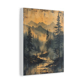 Mountain Mist Landscape Canvas Art— Rustic Pine Forest Wall Art - The Art Hub