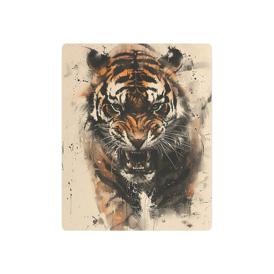 Roaring Tiger Metal Art Sign Vintage Watercolor Wildlife Wall Decor - The Art Hub