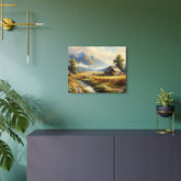 Metal Art Rustic Mountain Farm Scene Metal Art Wall Decor - The Art Hub