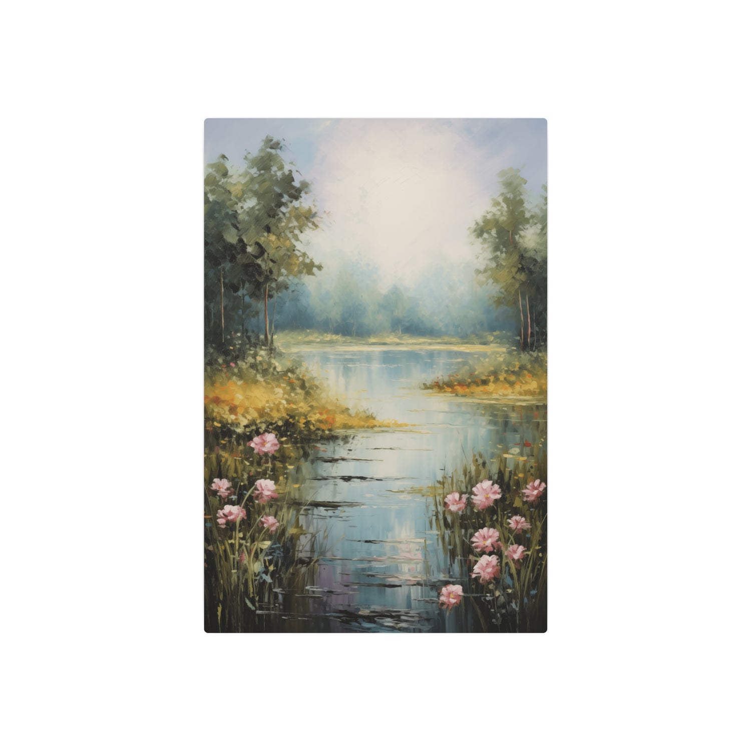 Metal Art - Tranquil Lakeside Meadow Landscape Wall Decor - The Art Hub