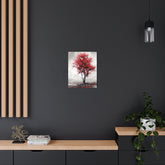 Red Tree Metal Art Sign Modern Abstract Wall Decor - The Art Hub